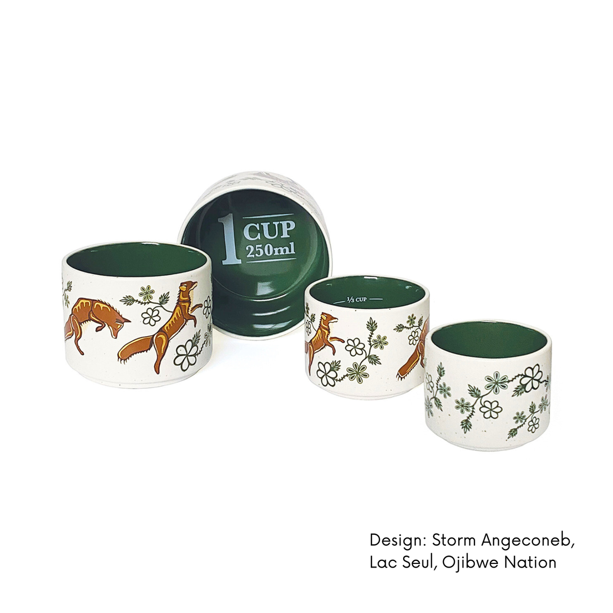 Ceramic Measuring Cups w/ Contemporary Indigenous Design