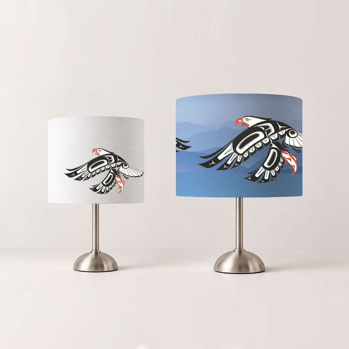 Eagle Cotton Drum Lampshade | Glen Rabena (adopted Haida)