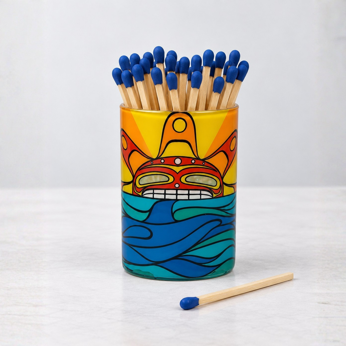 Orca & Sun Match Holder | Michelle Stoney, Gitxsan and Cree artist