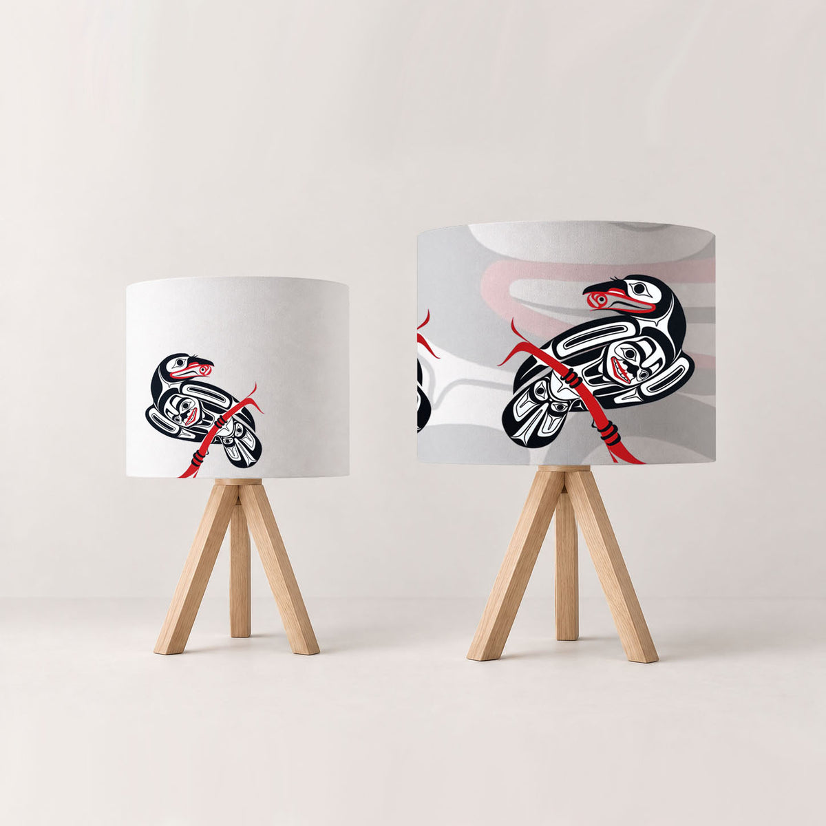Raven Cotton Drum Lampshade | Glen Rabena (adopted Haida)