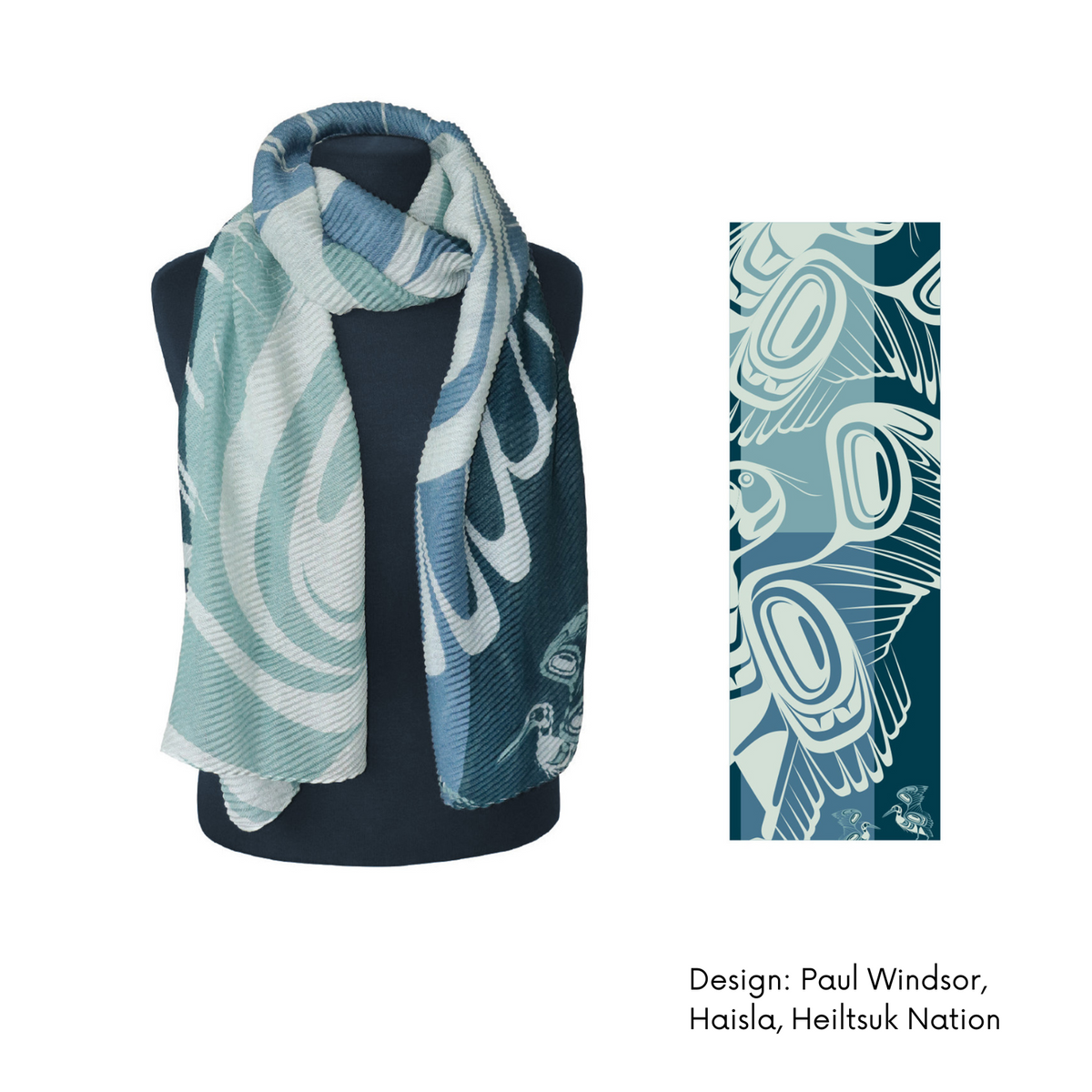 Indigenous Art Ribbed Eco Scarf