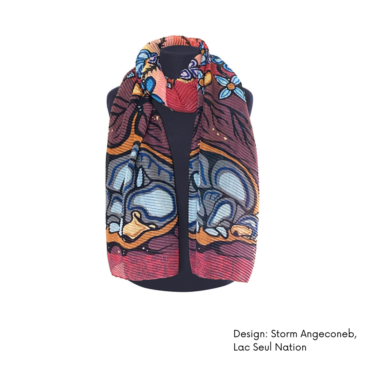 Indigenous Art Ribbed Eco Scarf