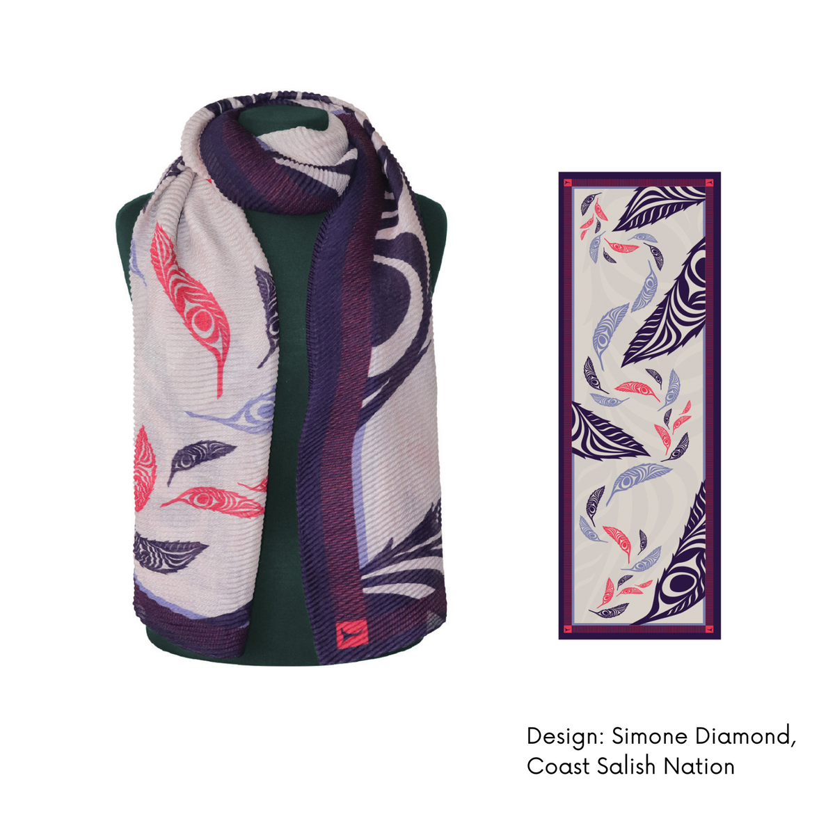 Indigenous Art Ribbed Eco Scarf