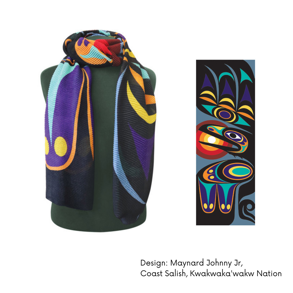 Indigenous Art Ribbed Eco Scarf