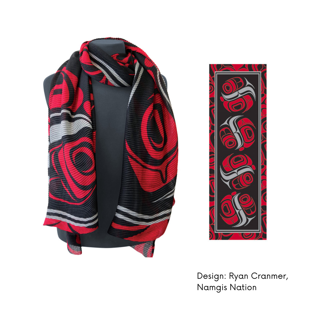 Indigenous Art Ribbed Eco Scarf