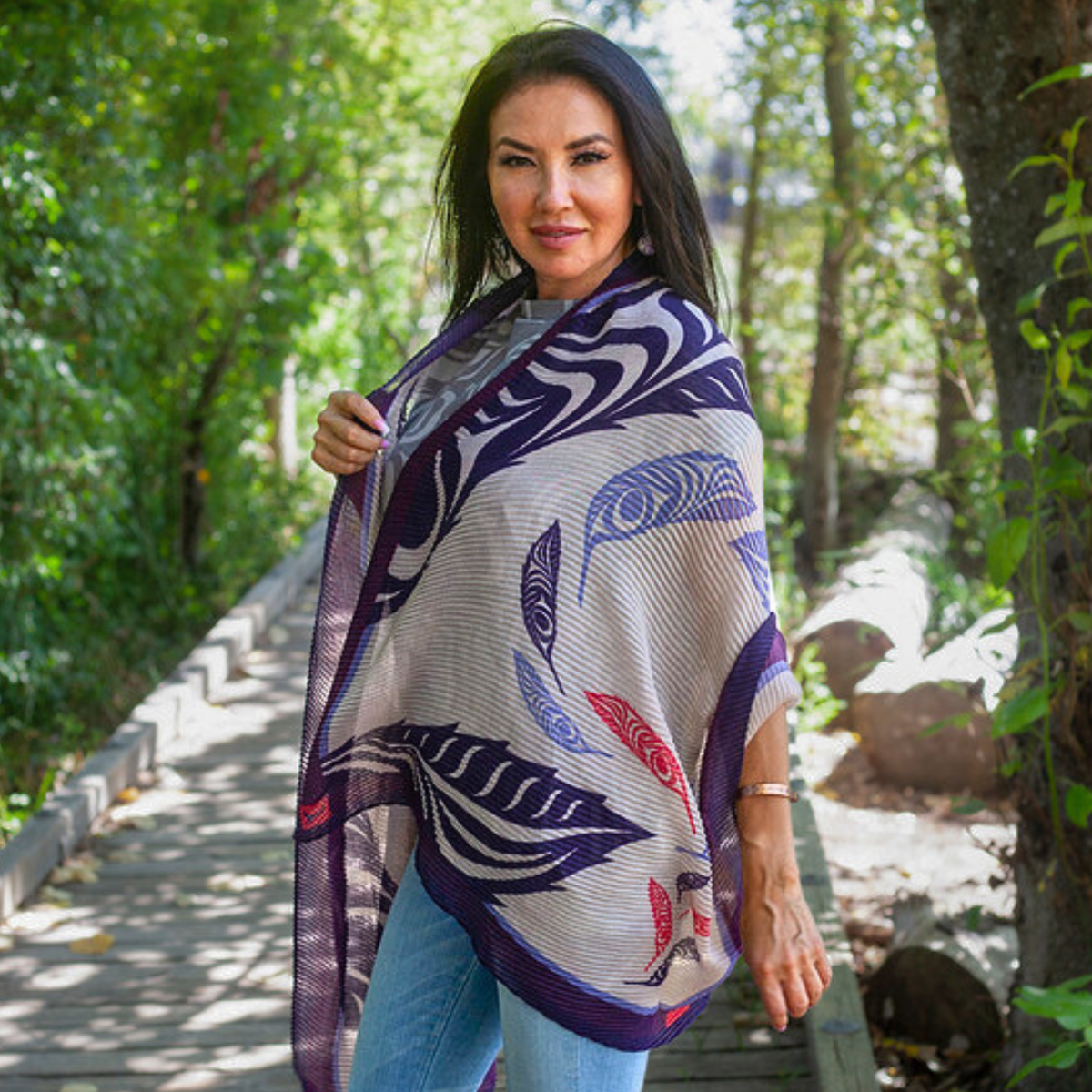 Indigenous Art Ribbed Eco Scarf