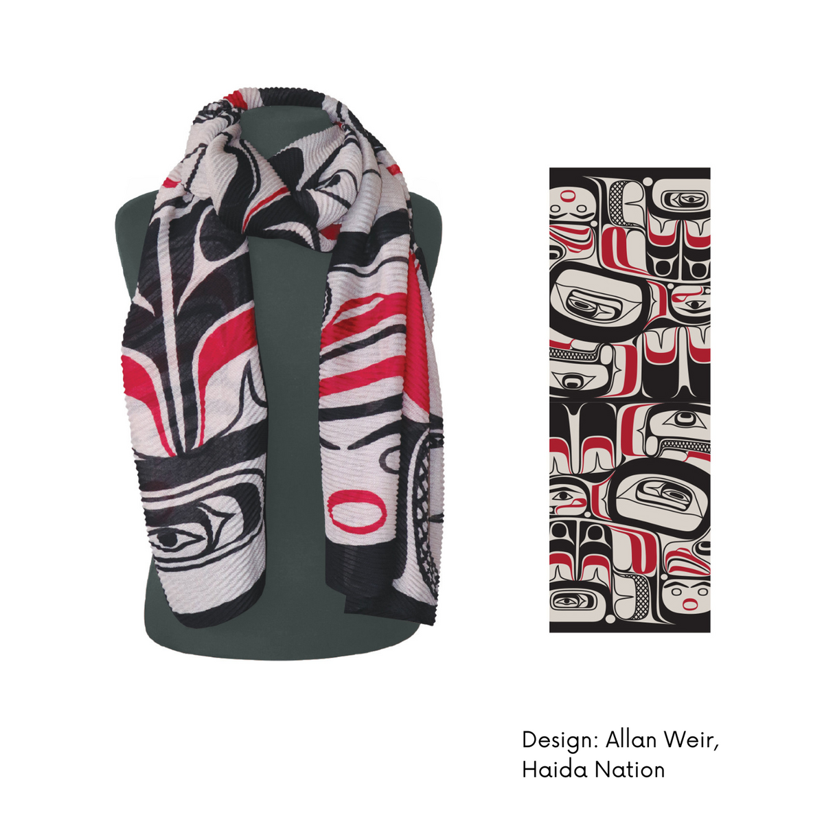 Indigenous Art Ribbed Eco Scarf