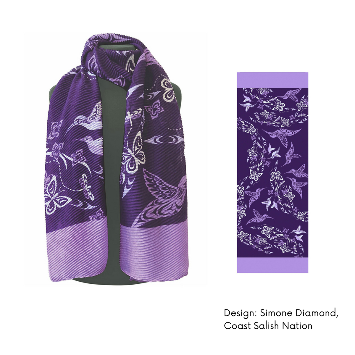 Indigenous Art Ribbed Eco Scarf