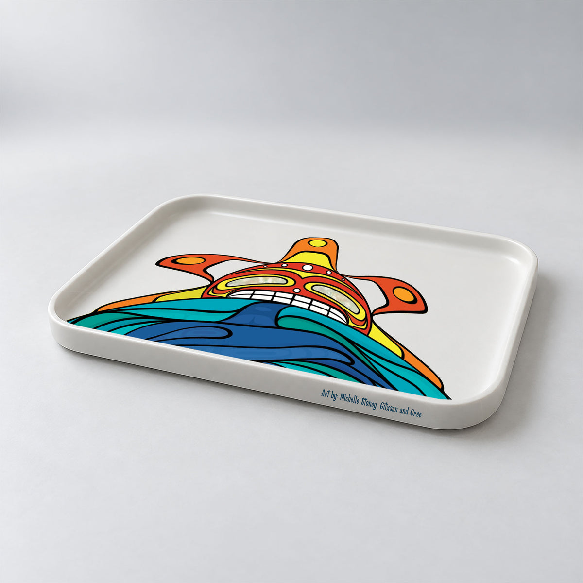 Orca & Sun Tray | Michelle Stoney, Gitxsan and Cree artist