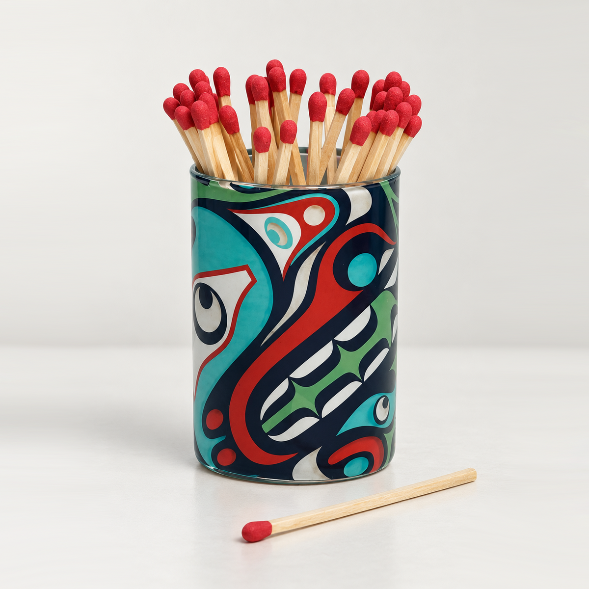 Wolf Match Holder | Trevor Hunt, Kwakwaka'wakw artist