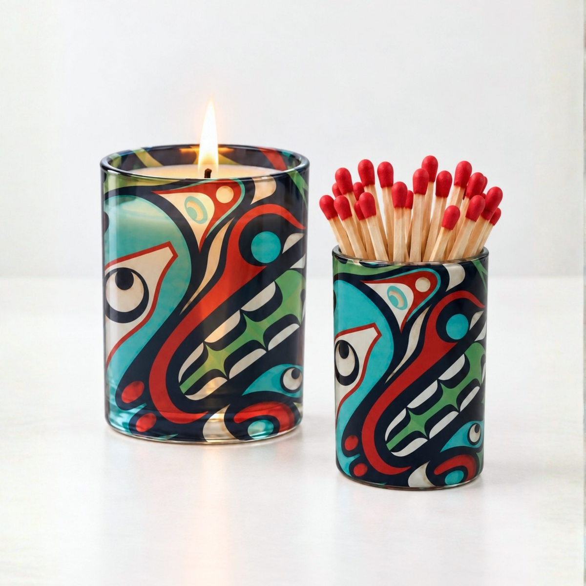 Wolf Match Holder | Trevor Hunt, Kwakwaka'wakw artist